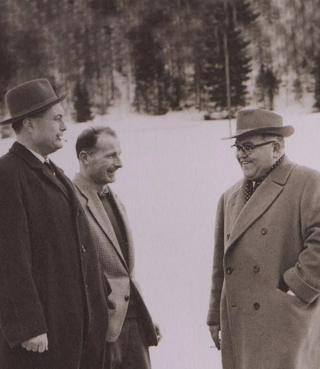 1959. Promoters of the international ski competition in Le Brassus.