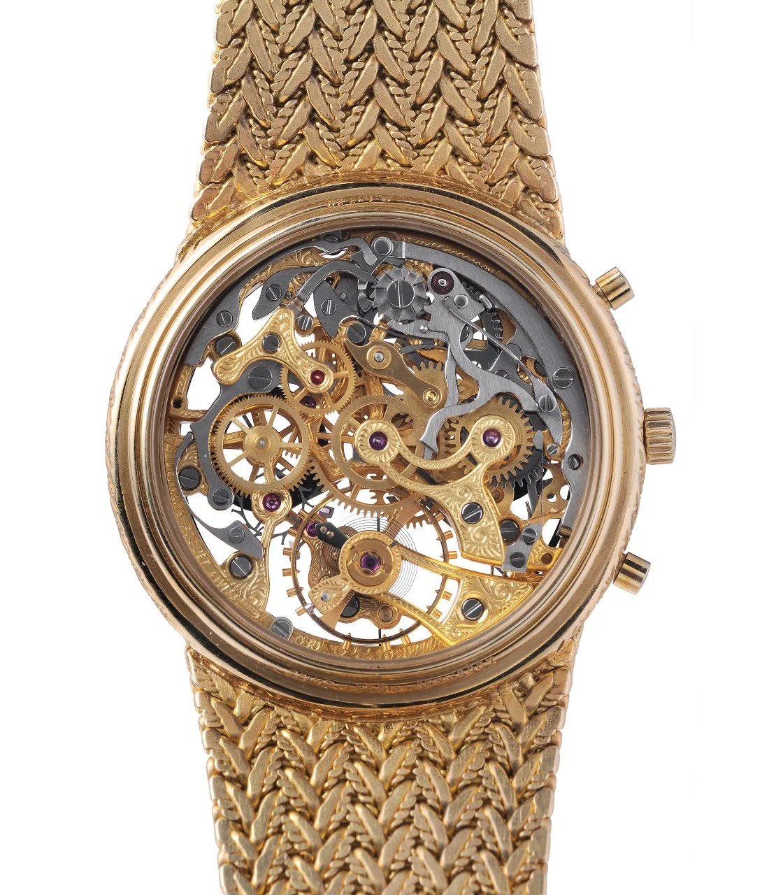 1981. Chonograph wristwatch 5556BA, caseback view.