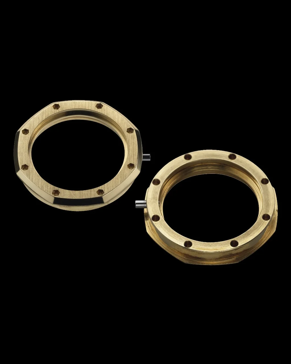 Close up of 4100SA bezel, front and back sides, 1977