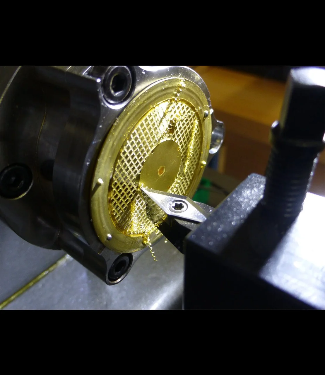 Circa 2010. Close-up on a guilloché copying machine.