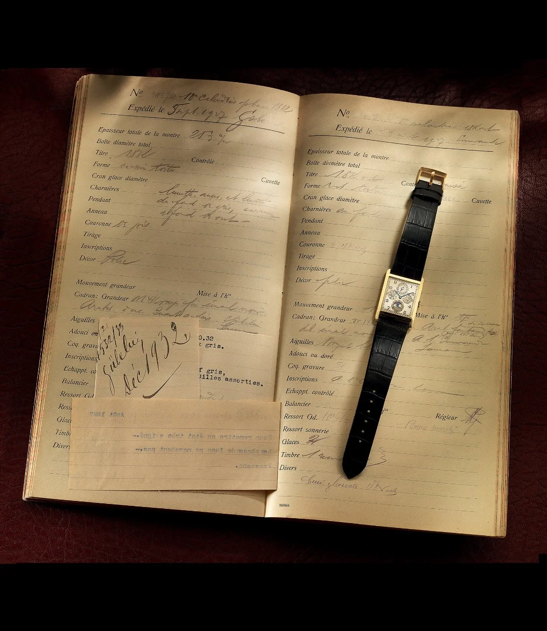 1928. Wristwatch with complete calendar on its original description.