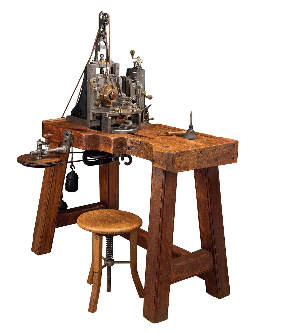 Circa 1850. Straight line-guilloché machine.