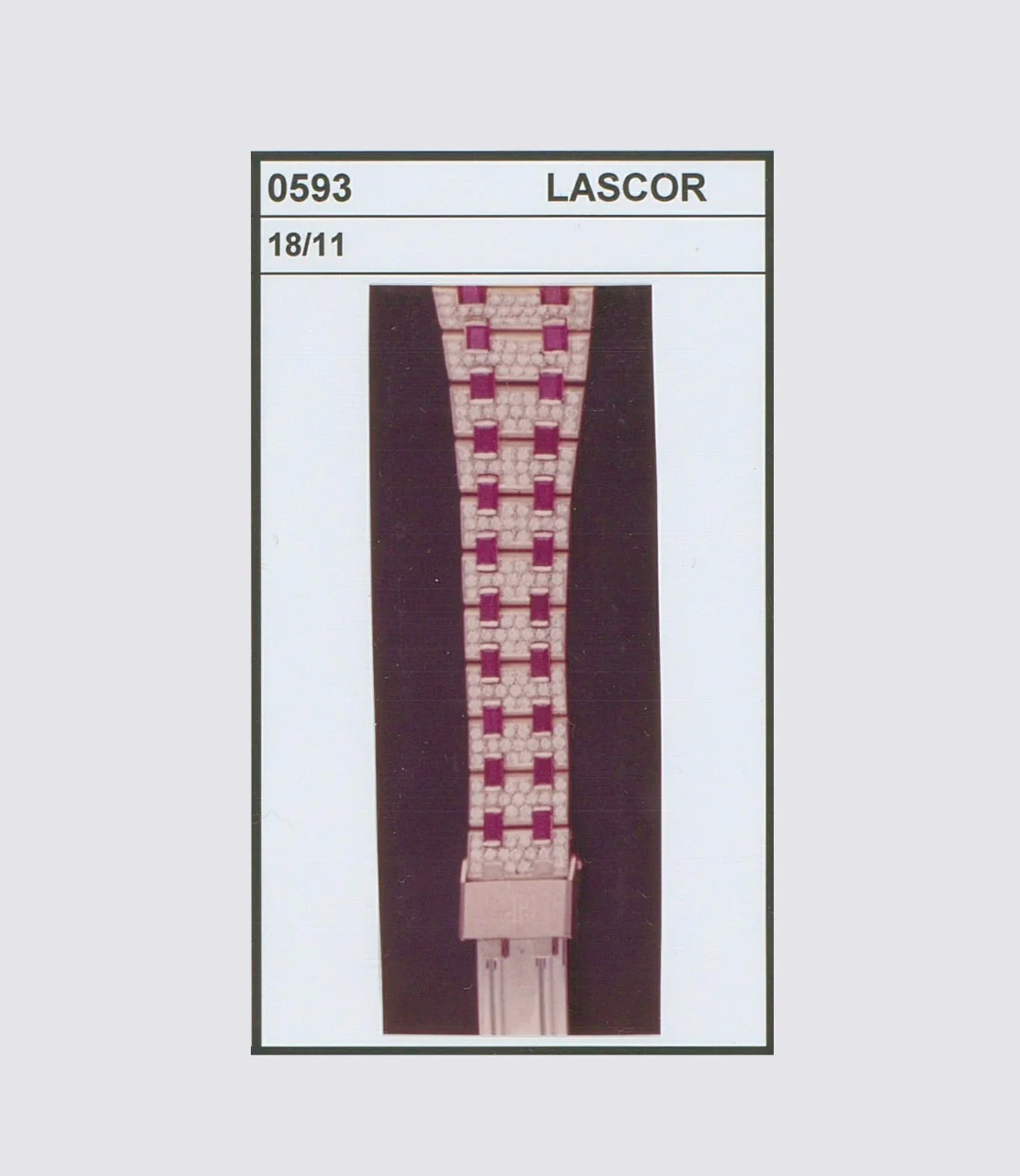 Vers 1985. Fiche d’identification du bracelet 593.