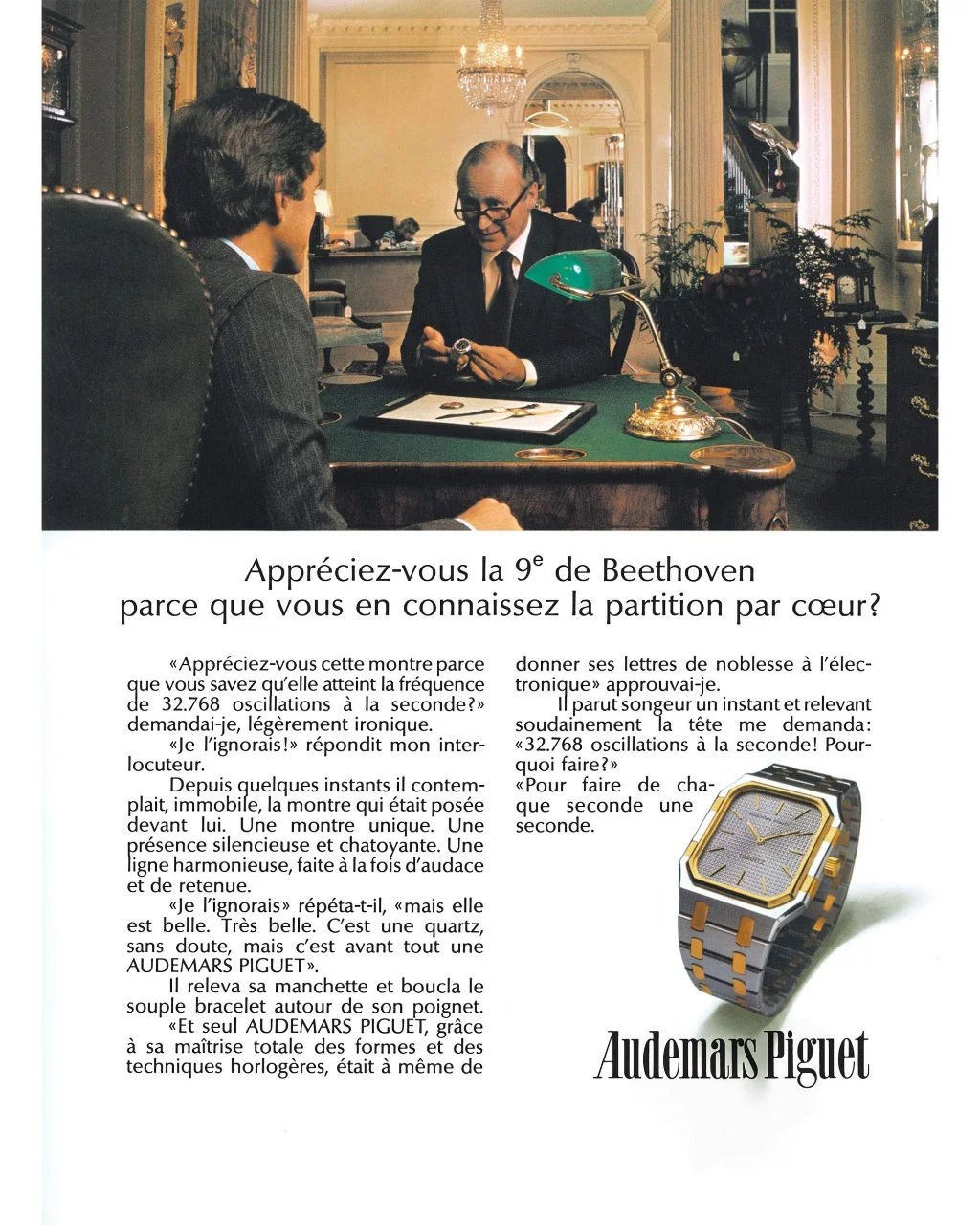 Advertisement of Audemars Piguet Model 6005SA in 1979