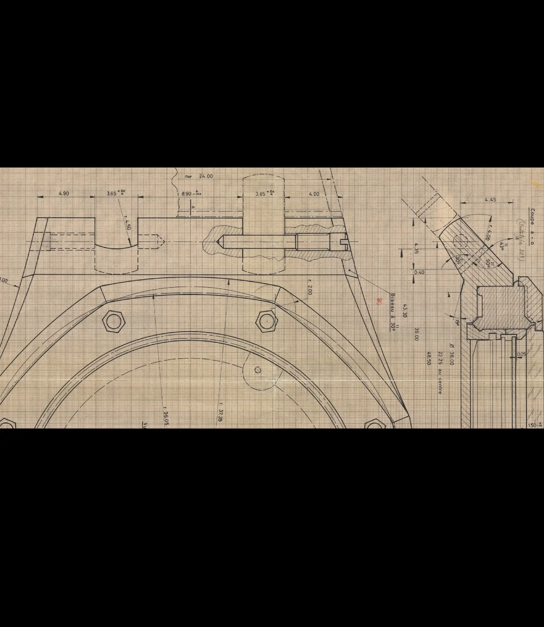 1971. Articulation entre boîte et bracelet 5402.