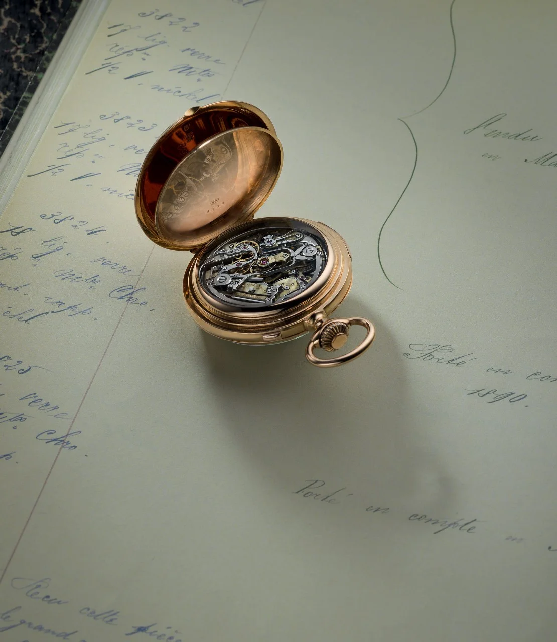Double complication pocket watch No. 3824, on the Production Register.